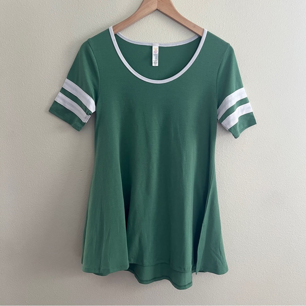 LulaRoe Irma, Deep Sage Green & White, Size XXS, EUC